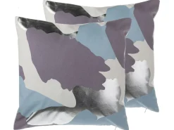 Sæt af 2 pyntepuder IXIA Bomuld 45 x 45 cm Lilla Abstraktmønster