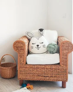 Sæt af 2 pyntepuder KANPUR Bomuld 53 x 43 cm Hvid Hare