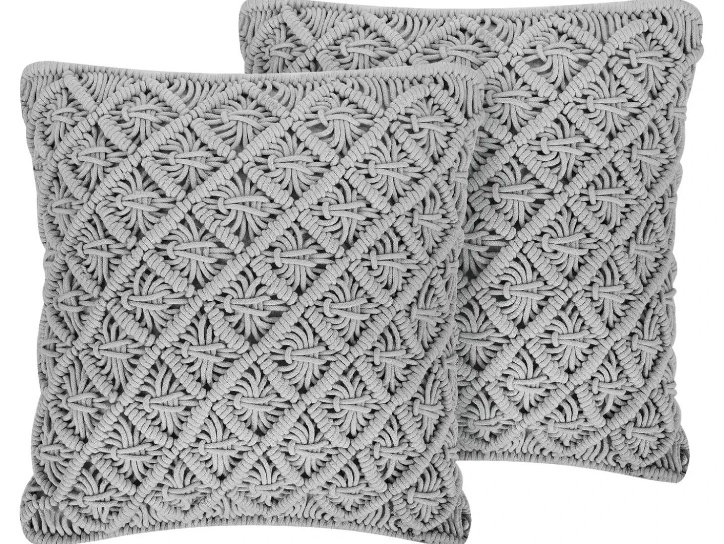 Sæt af 2 pyntepuder KIZKALESI Bomuld 45 x 40 cm Grå Geometrisk mønster