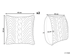 Sæt af 2 pyntepuder KONNI Bomuld 45 x 45 cm Grå Chevronmønster