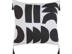 Sæt af 2 pyntepuder LIRIOPE 45 x 45 cm Sort/hvid Geometrisk mønster