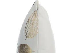 Sæt af 2 pyntepuder LOTUS Bomuld 45 x 45 cm Hvid Guld Sort Plante mønster