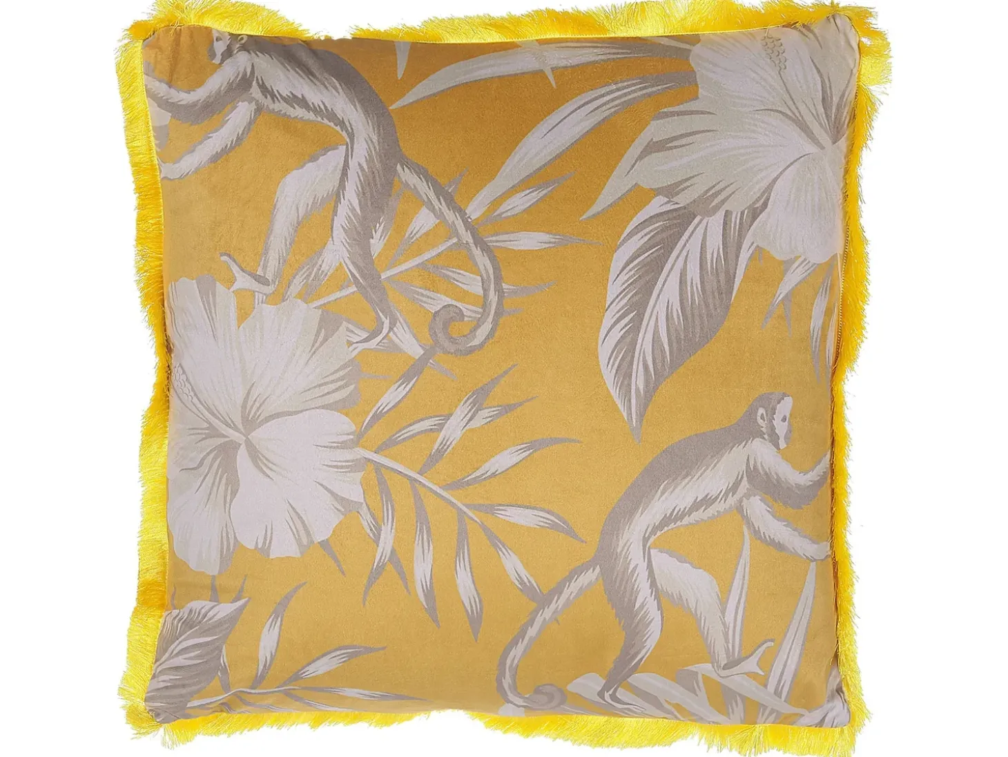 Sæt af 2 pyntepuder MANJU Velour 45 x 45 cm Gul Dyremønster