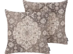 Sæt af 2 pyntepuder MIMISAL Bomuld 45 x 45 cm Brun Orientalsk mønster