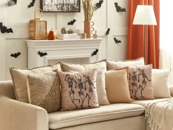 Sæt af 2 pyntepuder MORTESTI Velour 45 x 45 cm Lys Beige Abstraktmønster