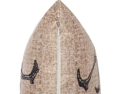 Sæt af 2 pyntepuder MORTESTI Velour 45 x 45 cm Lys Beige Abstraktmønster