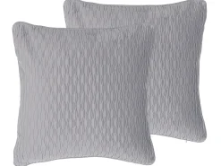 Sæt af 2 pyntepuder MOTARI Velour 45 x 45 cm Grå Geometrisk mønster
