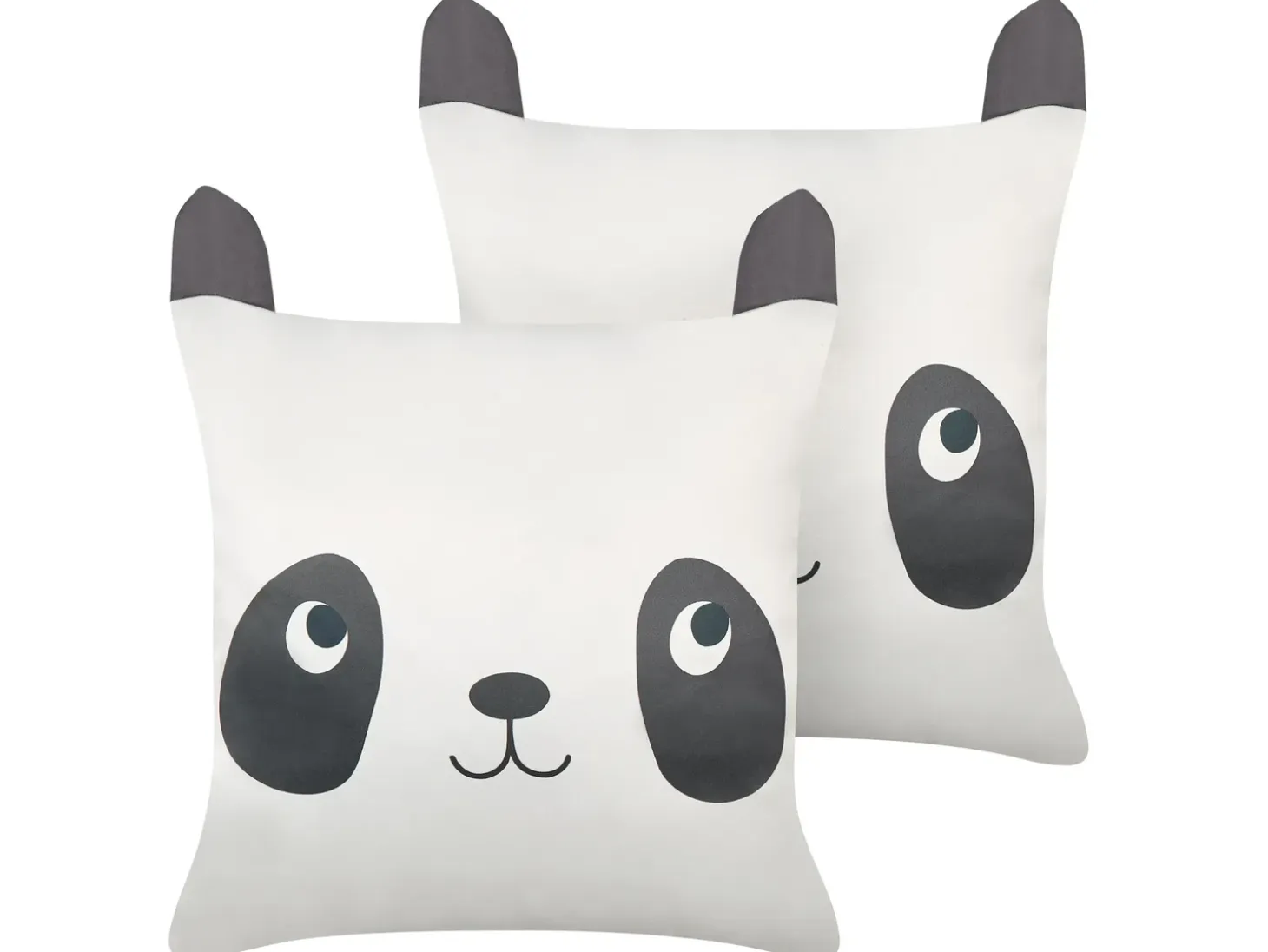 Sæt af 2 pyntepuder PANDAPAW Bomuld 45 x 45 cm Hvid