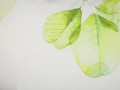 Sæt af 2 pyntepuder PEPEROMIA Bomuld 45 x 45 cm Hvid Plante mønster