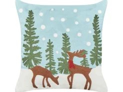Sæt af 2 pyntepuder PEPPERMINT Bomuld 45 x 45 cm Himmelblå