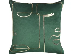 Sæt af 2 pyntepuder PHILODENDRON Velour 45 x 45 cm Smaragdgrøn Abstraktmønster