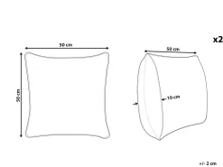 Sæt af 2 pyntepuder PHUSRO Bomuld 50 x 50 cm Multifarvet Dyremønster