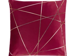 Sæt af 2 pyntepuder PINUS Velour 45 x 45 cm Rød Geometrisk mønster
