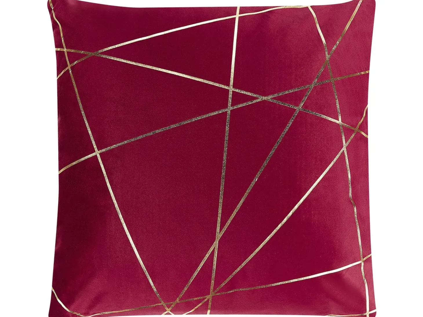 Sæt af 2 pyntepuder PINUS Velour 45 x 45 cm Rød Geometrisk mønster