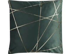Sæt af 2 pyntepuder PINUS Velour 45 x 45 cm Mørkegrøn Geometrisk mønster