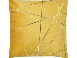 Sæt af 2 pyntepuder PINUS Velour 45 x 45 cm Gul Geometrisk mønster