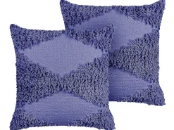 Sæt af 2 pyntepuder RHOEO Bomuld 45 x 45 cm Lilla