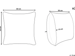 Sæt af 2 pyntepuder SAFI Bomuld 50 x 50 cm Blå Geometrisk mønster