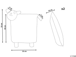 Sæt af 2 pyntepuder SHADOOR Bomuld 35 x 35 cm Grå Panda
