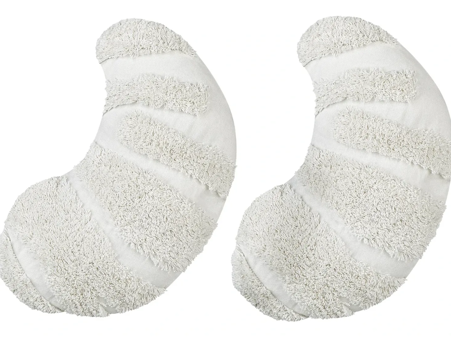 Sæt af 2 pyntepuder SNOWDROP Bomuld 40 x 25 cm Hvid