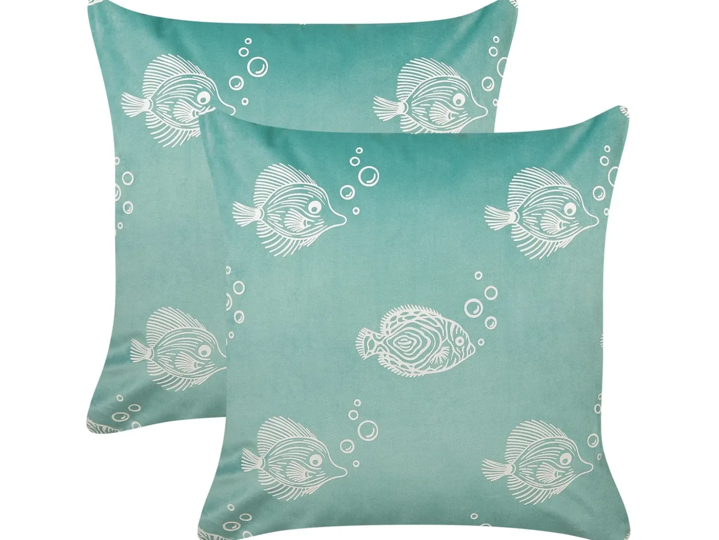 Sæt af 2 pyntepuder SOLIDAGO Velour 45 x 45 cm Grøn