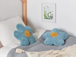 Sæt af 2 pyntepuder SORREL Bomuld 30 x 30 cm Blå Blomst