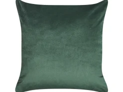 Sæt af 2 pyntepuder SUNFLOWER Velour 45 x 45 cm Mørkegrøn Plante mønster