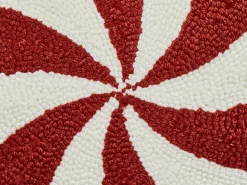 Sæt af 2 pyntepuder SWIRL CANDY Boucle 40 x 40 cm Rød