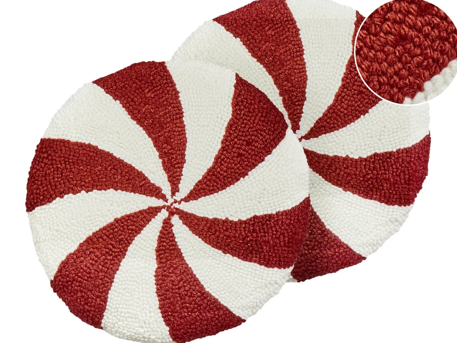 Sæt af 2 pyntepuder SWIRL CANDY Boucle 40 x 40 cm Rød