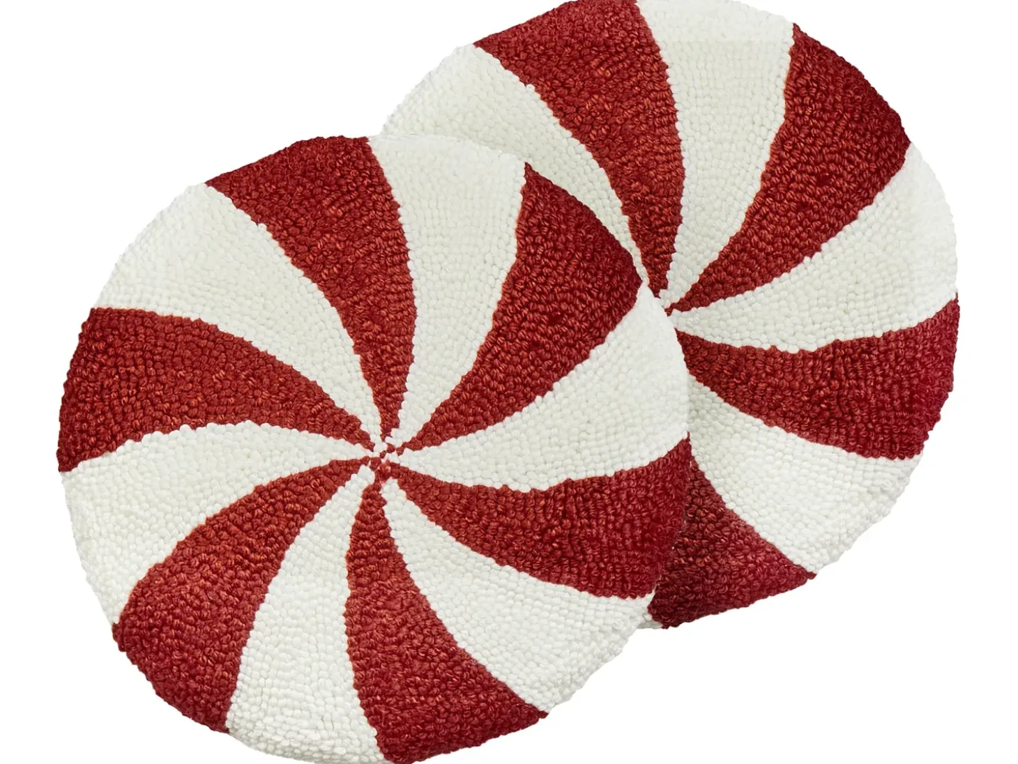 Sæt af 2 pyntepuder SWIRL CANDY Boucle 40 x 40 cm Rød