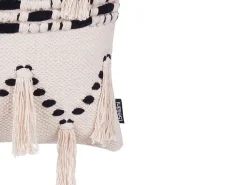 Sæt af 2 pyntepuder THONDI Bomuld 45 x 45 cm Beige Stribet mønster