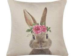 Sæt af 2 pyntepuder TULIPA 45 x 45 cm Brungrå