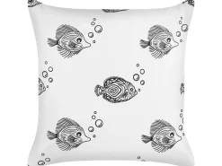 Sæt af 2 pyntepuder TWEEDIA Bomuld 45 x 45 cm Hvid