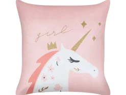 Sæt af 2 pyntepuder UNIOLA Velour 45 x 45 cm Lyserød