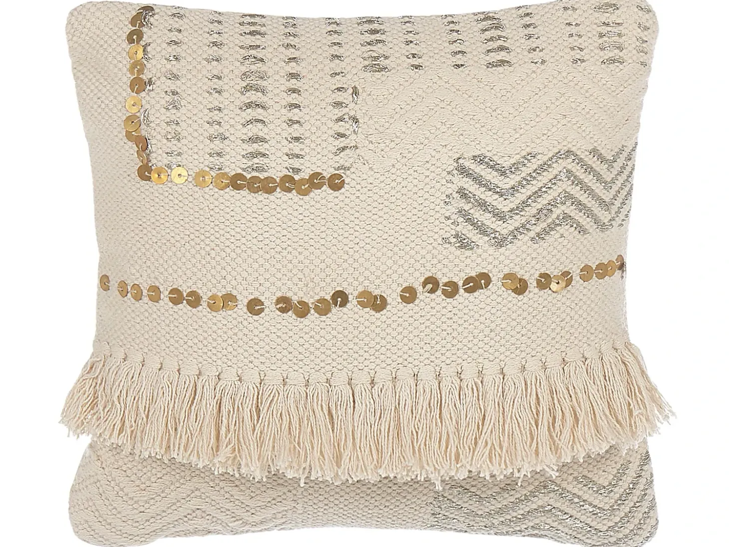 Sæt af 2 pyntepuder VAYALI Bomuld 45 x 45 cm Beige Stribet mønster