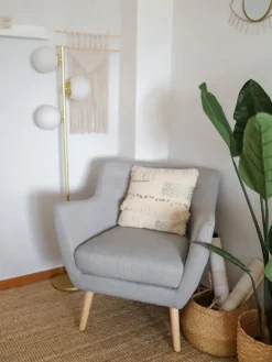 Sæt af 2 pyntepuder VAYALI Bomuld 45 x 45 cm Beige Stribet mønster