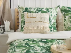 Sæt af 2 pyntepuder VAYALI Bomuld 45 x 45 cm Beige Stribet mønster