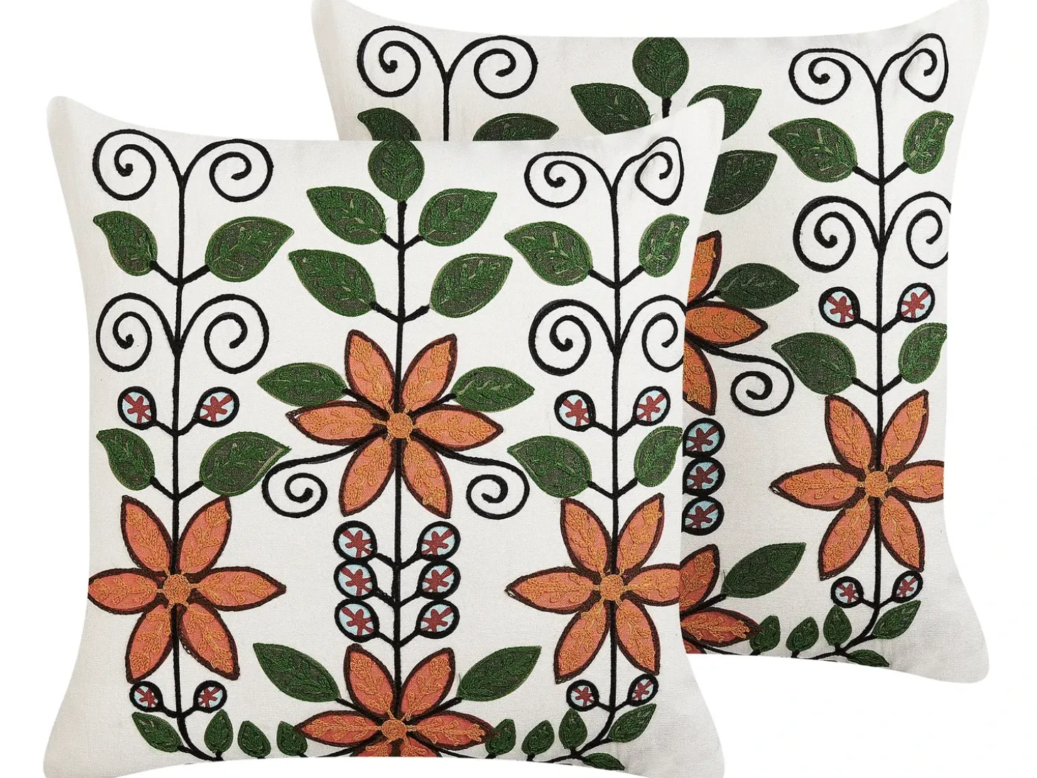 Sæt af 2 pyntepuder VELLORE Bomuld 50 x 50 cm Multifarvet Blomstermønster