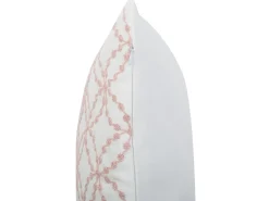Sæt af 2 pyntepuder VERBENA Bomuld 45 x 45 cm Lyserød Geometrisk mønster