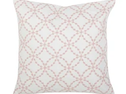 Sæt af 2 pyntepuder VERBENA Bomuld 45 x 45 cm Lyserød Geometrisk mønster