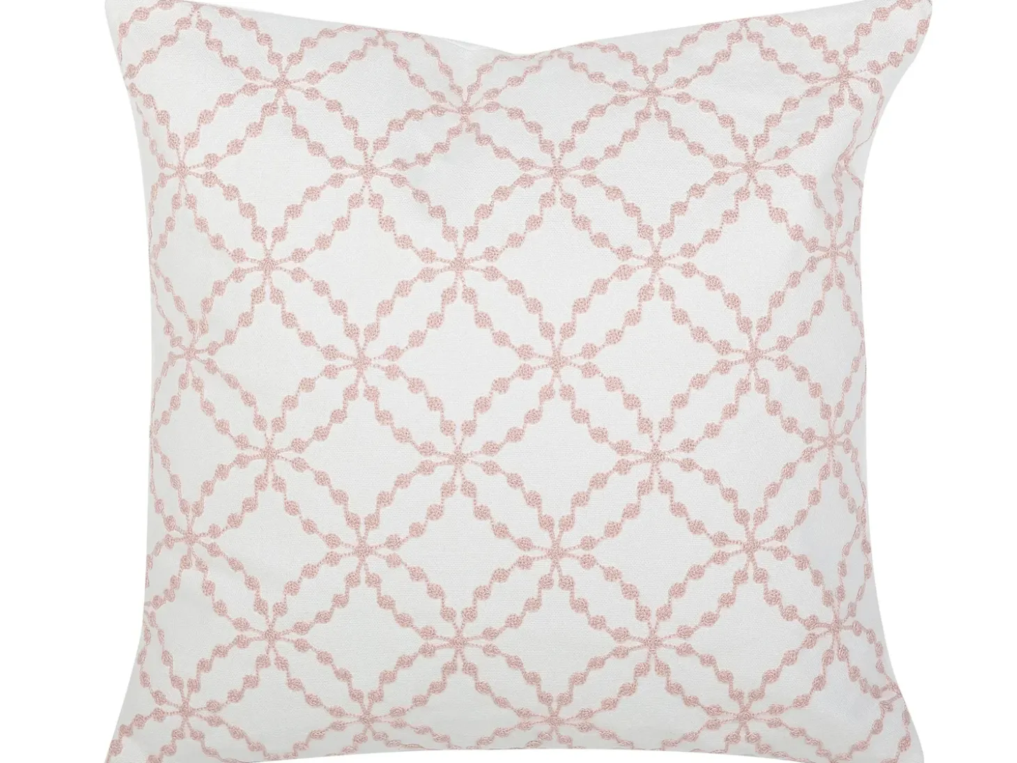 Sæt af 2 pyntepuder VERBENA Bomuld 45 x 45 cm Lyserød Geometrisk mønster