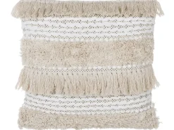 Sæt af 2 pyntepuder VILLUR Bomuld 45 x 45 cm Beige Stribet mønster