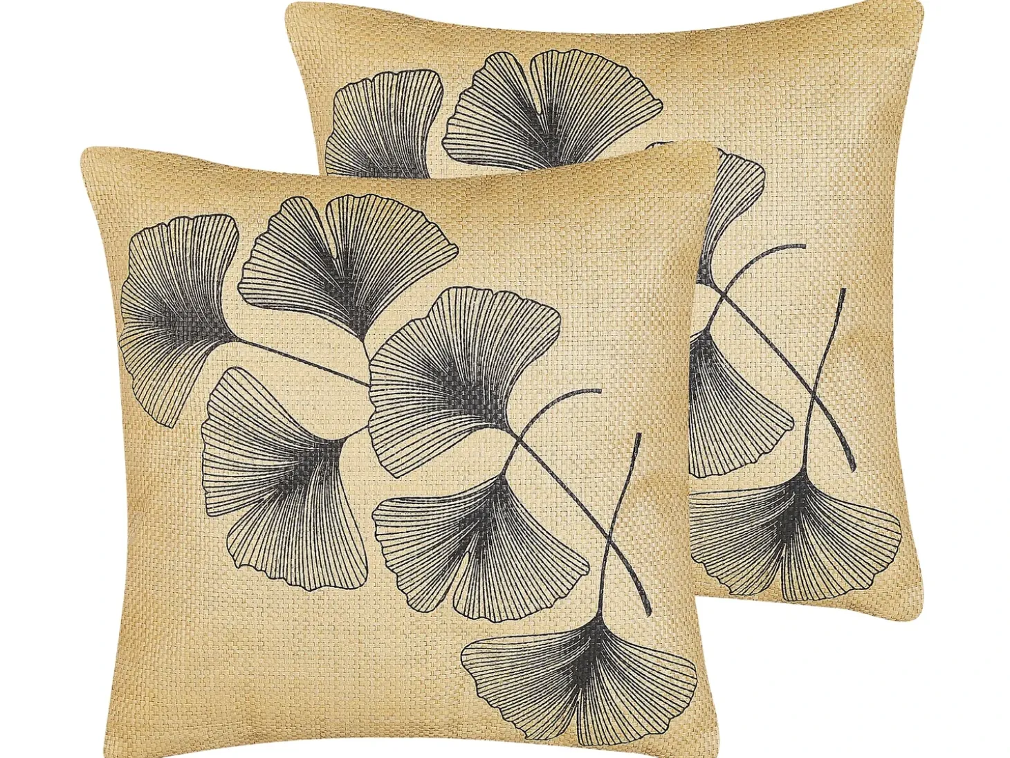 Sæt af 2 pyntepuder WAKAD 45 x 45 cm Beige Plante mønster