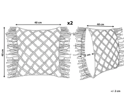 Sæt af 2 pyntepuder YANIKLAR Bomuld 40 x 40 cm Lyserød Geometrisk mønster
