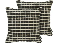 Sæt af 2 pyntepuder YONCALI Bomuld 45 x 45 cm Sort Ternet mønster