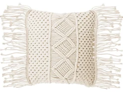 Sæt af 2 pyntepuder YORTAN Bomuld 45 x 45 cm Lys Beige Geometrisk mønster
