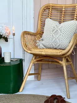 Sæt af 2 pyntepuder YORTAN Bomuld 45 x 45 cm Lys Beige Geometrisk mønster