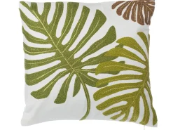 Sæt af 2 pyntepuder ZENOBIA Bomuld 45 x 45 cm Mørkegrøn Plante mønster