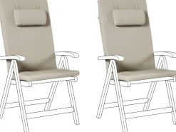 Sæt af 2 ryg-/siddehynder JAVA/AMANTEA PREMIUM 50 x 71 cm Brungrå