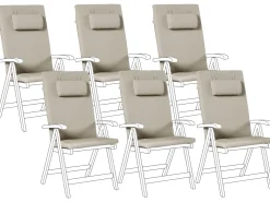 Sæt af 6 ryg-/siddehynder JAVA/AMANTEA PREMIUM 50 x 71 cm Brungrå